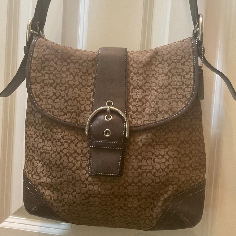 Vintage Coach Soho Signature Jacquard Flap Messenger Crossbody Bag G3K-6377 COA